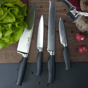 IVO Sada 4 kuchynských nožov IVO Premier 90075 + dvojstupňová brúska na nože ZDARMA