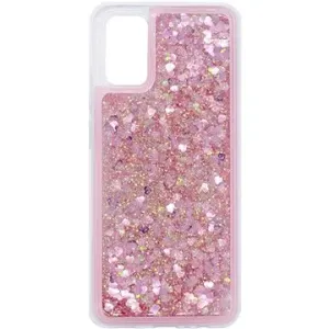 iWill Glitter Liquid Heart Case pre Samsung Galaxy A02s Pink