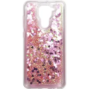 iWill Glitter Liquid Heart Case pre Xiaomi Redmi Note 9 Pink