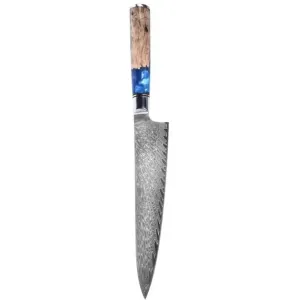 Damaškový kuchynský nôž Hakusan Chef/Modrá