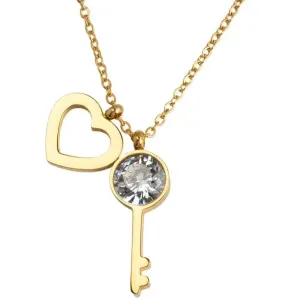 Náhrdelník Heart Key Zlatá KP21068