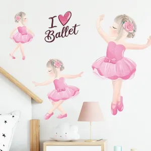 Samolepka na stenu/Tapeta I Love Ballet KP16372
