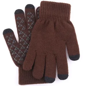 Zimné rukavice-Hnedá KP21359