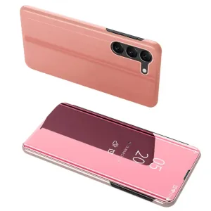MG Clear View knižkové puzdro na Samsung Galaxy S23 Plus, ružové