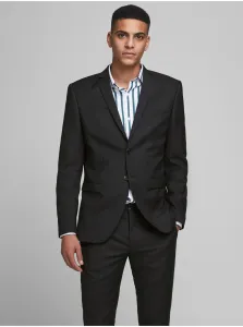 Čierne oblekové sako s prímesou vlny Jack & Jones Solaris #576591