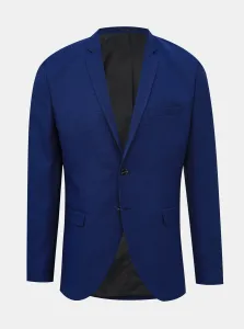 Modré oblekové sako s prímesou vlny Jack & Jones Solaris