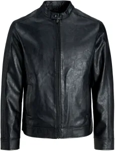 Men's Black Leatherette Jacket Jack & Jones Cali - Men #8797427