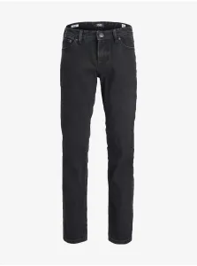 Čierne chlapčenské straight fit džínsy Jack & Jones Clark