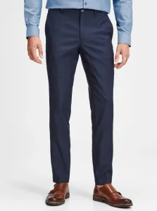 Tmavomodré oblekové nohavice s prímesou vlny Jack & Jones Laris #636621