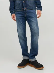 Dark Blue Men's Straight Fit Jeans Jack & Jones Mike - Men's #7189667