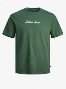 Dark Green Men's T-Shirt Jack & Jones Henry - Men #9246620