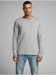 Sivé basic tričko s dlhým rukávom Jack & Jones Basic #654592