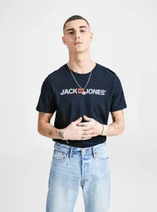 Jack&Jones Pánske tričko JJECORP Slim Fit 12137126 Navy Blazer L