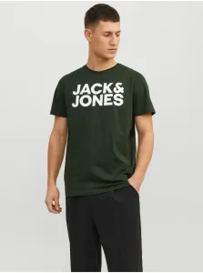 Dark Green Men's T-Shirt Jack & Jones Corp - Men #7143306