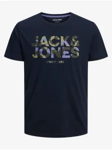 Tmavomodré pánske tričko Jack & Jones James