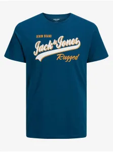Jack & Jones Logo Tričko Modrá