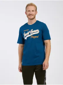 Modré pánske tričko Jack & Jones Logo #7143268