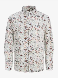 Biela pánska kvetovaná košeľa Jack & Jones Monaco #8112947