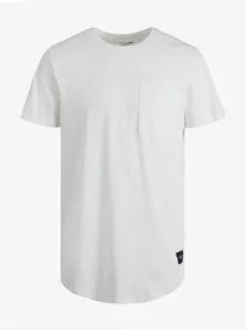 Jack&Jones Pánske tričko JJENOA Long Line Fit 12210945 White M