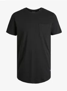 Jack&Jones Pánske tričko JJENOA Long Line Fit 12210945 Black XL
