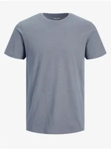 Modré pánske žíhané basic tričko Jack & Jones Organic - MUŽI #7143283
