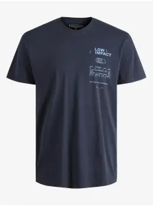 Bavlnené tričko Jack & Jones tmavomodrá farba, s potlačou #672380