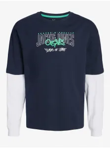 Tmavomodré chlapčenské tričko Jack & Jones Tribeca