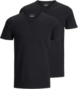 Balenie dvoch čiernych basic tričiek s véčkovým výstrihom Jack & Jones #634149