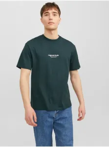 Dark Green Men's T-Shirt Jack & Jones Vesterbo - Men #6857212