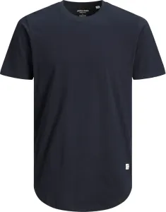 Jack&Jones PLUS Pánske tričko JJENOA Long Line Fit 12184933 Navy Blazer 4XL