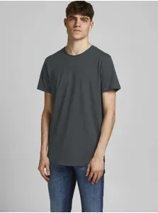 Dark gray basic T-shirt Jack & Jones Basher - Men #4618701