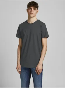 Bavlnené tričko Jack & Jones šedá farba, jednofarebné