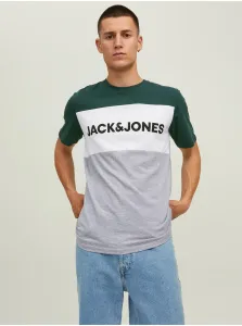 Bavlnené tričko Jack & Jones zelená farba, s potlačou