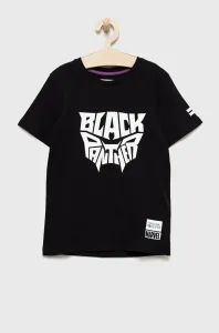 Detské bavlnené tričko Jack & Jones čierna farba, s potlačou #247411