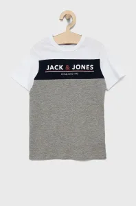 Detské tričko Jack & Jones šedá farba, s potlačou #7789649