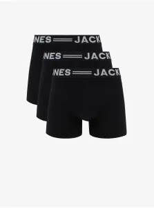 Jack&Jones 3 PACK - pánske boxerky SENSE 12081832 Black Black waistband S