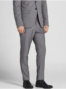 Nohavice Premium by Jack&Jones pánske, šedá farba, priliehavé #257612