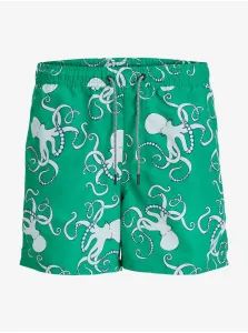 Green Men's Patterned Swimsuit Jack & Jones Fiji - Men's #9480510