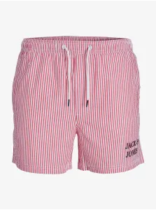 Red Men's Striped Swimwear Jack & Jones Fiji - Men #6846498