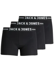 Jack&Jones 3 PACK - pánske boxerky SENSE 12081832 Black Black waistband M