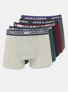 Sada piatich boxeriek v zelenej a šedej farbe Jack & Jones Oliver #4618296