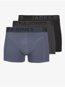 Set of three men's boxer shorts in black, grey and blue Jack & Jones - Men #8954316