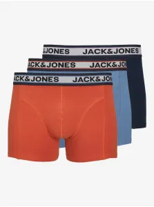Set of three men's boxer shorts in blue and orange Jack & Jones - Men #8956613
