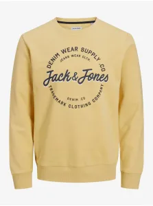 Mikiny bez kapuce pre mužov Jack & Jones - žltá