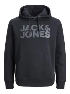 Jack&Jones Pánska mikina JJECORP Regular Fit 12152840 Black/Large Prin XXL