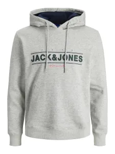 Jack&Jones Pánska mikina JORFRIDAY Standard Fit 12220537 Light Grey Melange JJ M