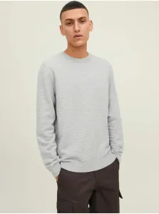 Light Grey Ribbed Basic Sweater Jack & Jones Otto - Men #4491865