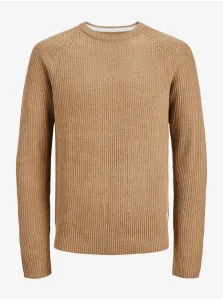 Light brown men's sweater Jack & Jones Pannel - Men #7390885