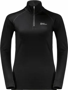 Jack Wolfskin Alpspitze Wool L/S Hz W Black S Outdoorové tričko