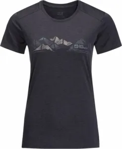 Jack Wolfskin CROSSTRAIL GRAPHIC T W Dámske funkčné tričko, čierna, veľkosť #5636436